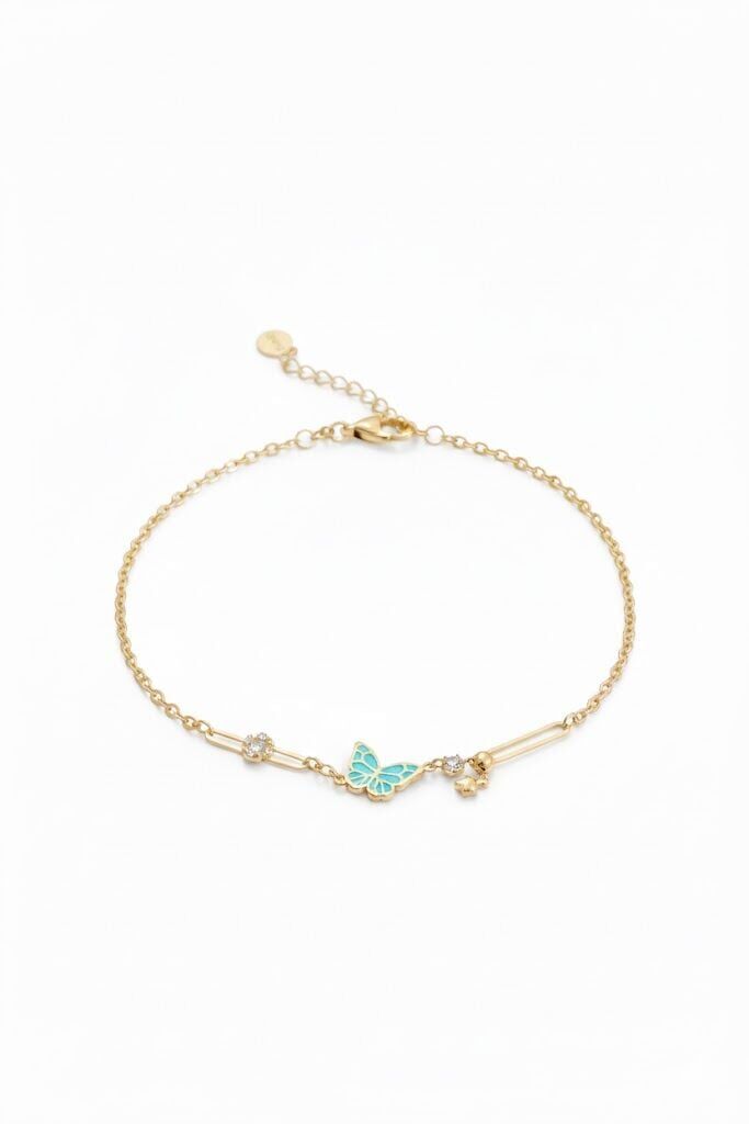 Kelebek Detaylı 14 Ayar Bileklik