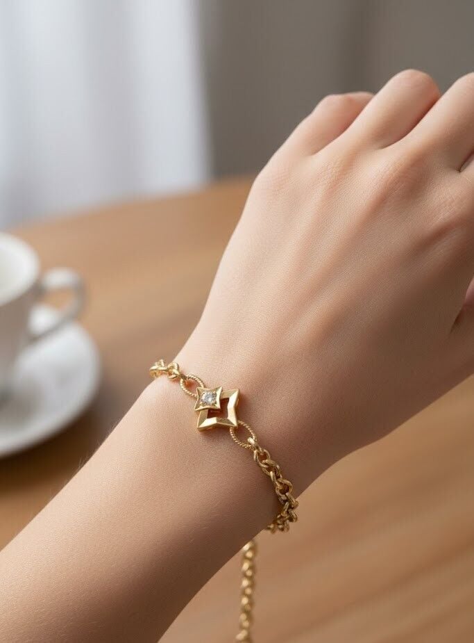 Prizmatik 14 Ayar Altın Bileklik