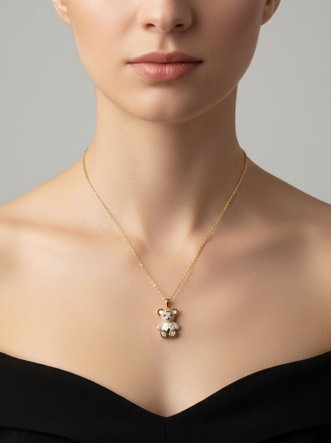 Ayıcık Detay 14 Ayar Altın Kolye