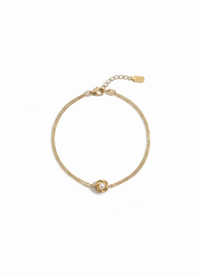 İnci Taş 14 Ayar Altın Bileklik