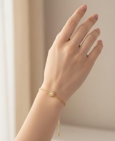 İnci Taş 14 Ayar Altın Bileklik