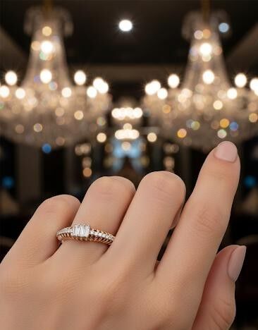 Kristal Baget Pırlanta Yüzük