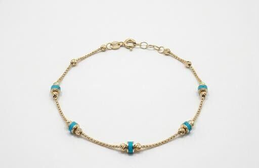 Mineli Dorika Toplu 14 Ayar Altın Bileklik