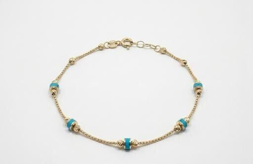 Mineli Dorika Toplu 14 Ayar Altın Bileklik