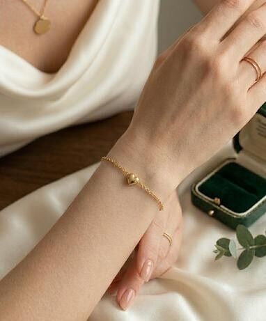 Kalp Ataç 14 Ayar Altın Bileklik