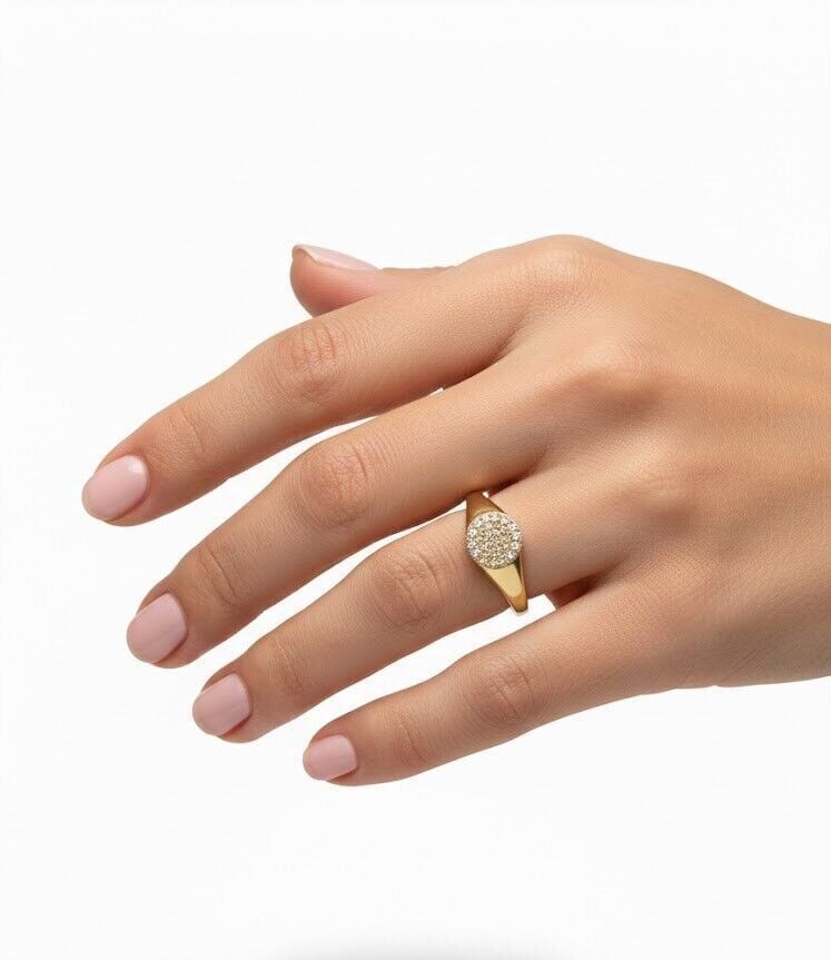 Oval Taşlı 14 Ayar Altın Yüzük