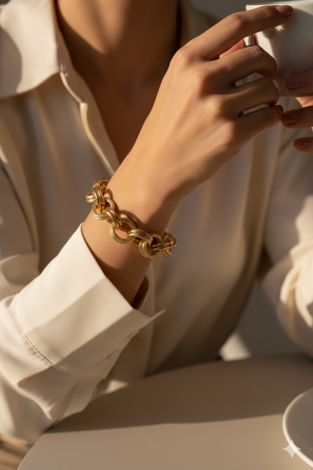 Halka 14 Ayar Altın Bileklik