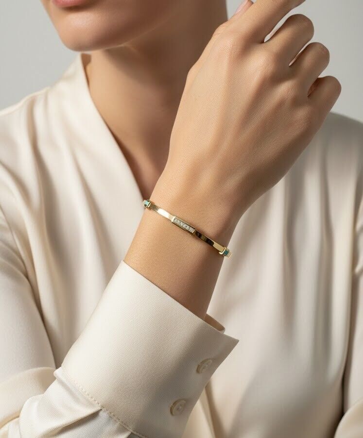 Mavi Mine 14 Ayar Altın Kelepçe