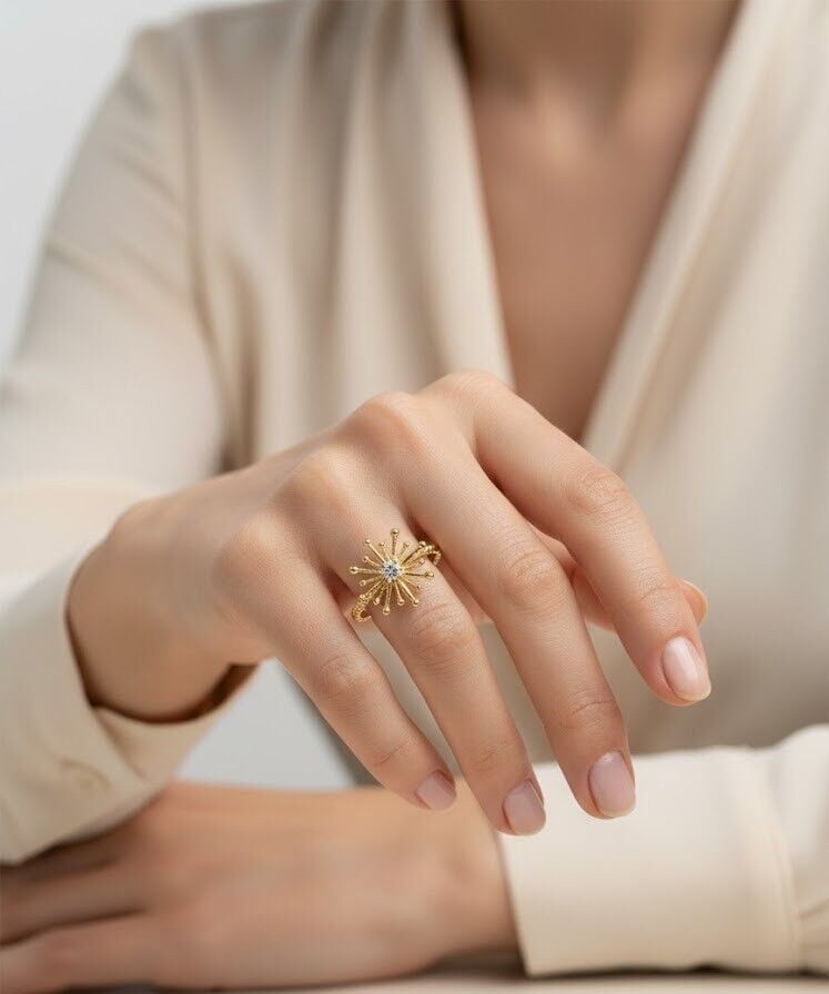 Kar Tanesi 14 Ayar Altın Yüzük