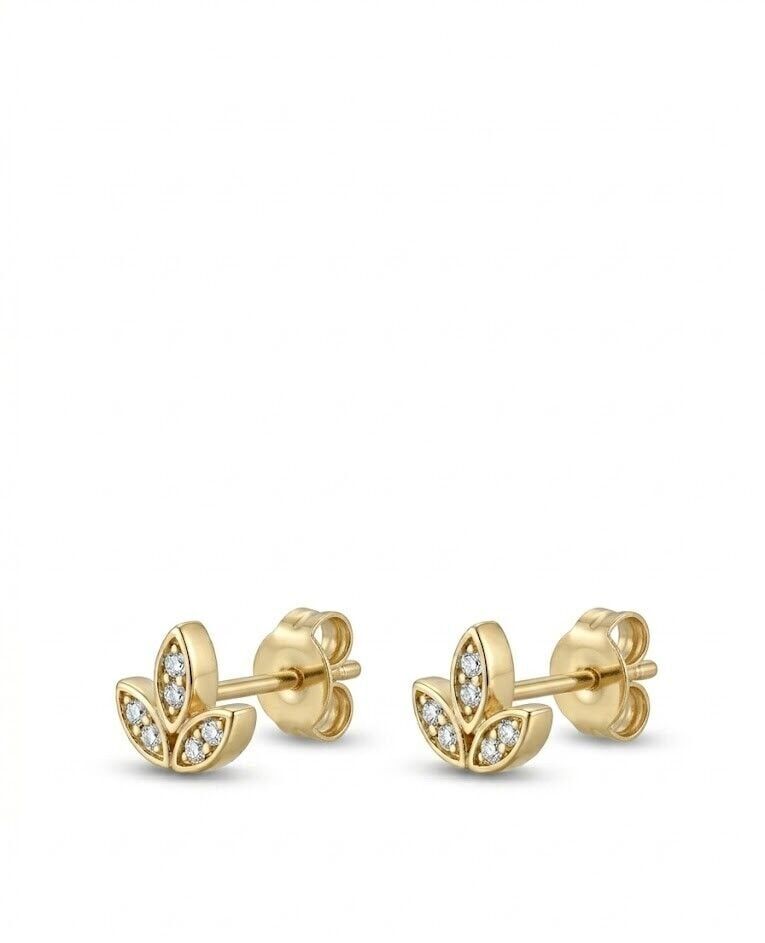 Lotus 14 Ayar Altın Küpe