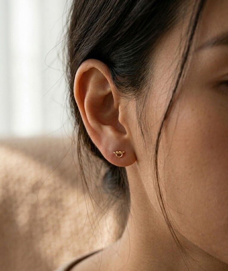 Düğüm 14 Ayar Altın Küpe