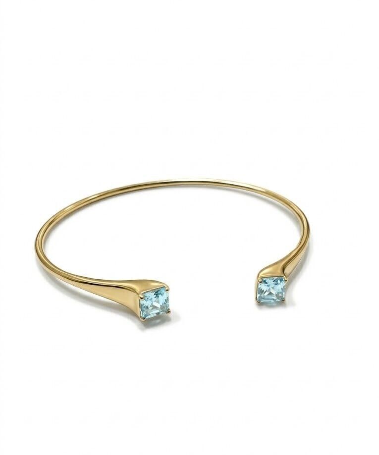 Yeşil Taşlı 14 Ayar Altın Kelepçe