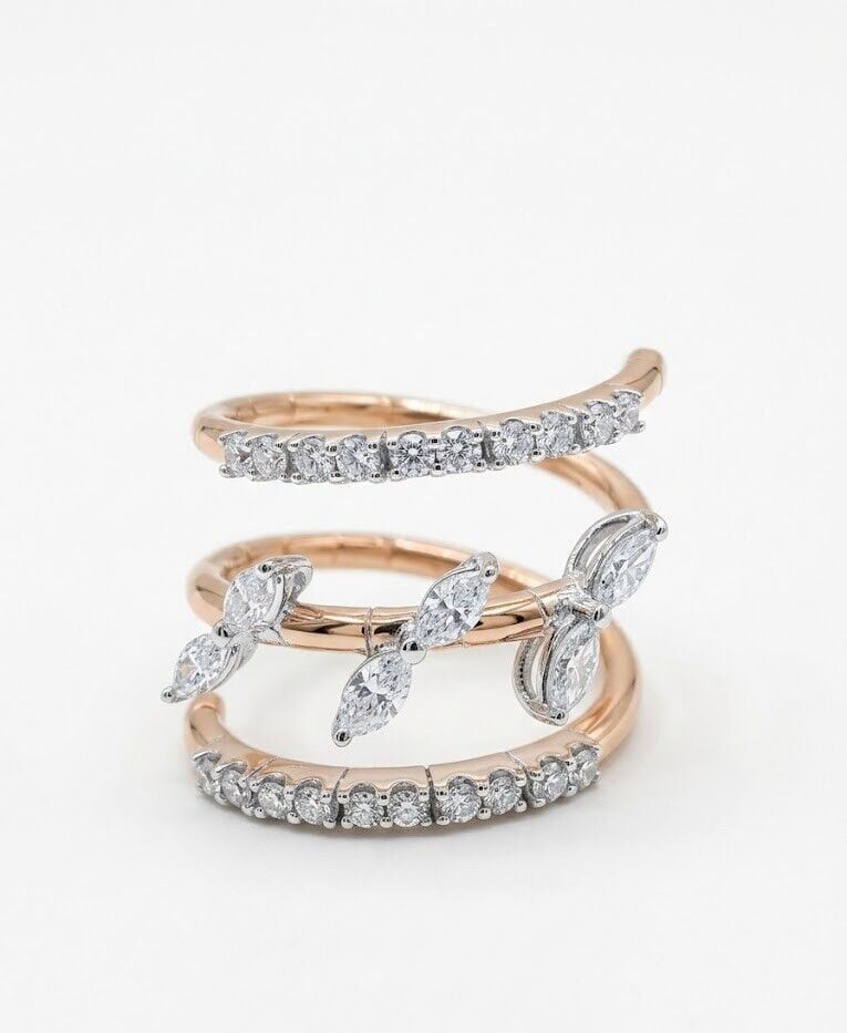 Helezyon Markiz Taşlı Pırlanta Yüzük