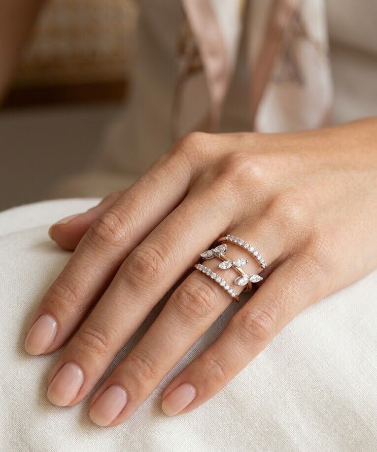 Helezyon Markiz Taşlı Pırlanta Yüzük