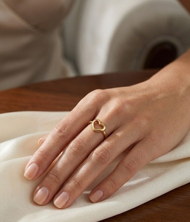 Kalp 14 Ayar Altın Yüzük