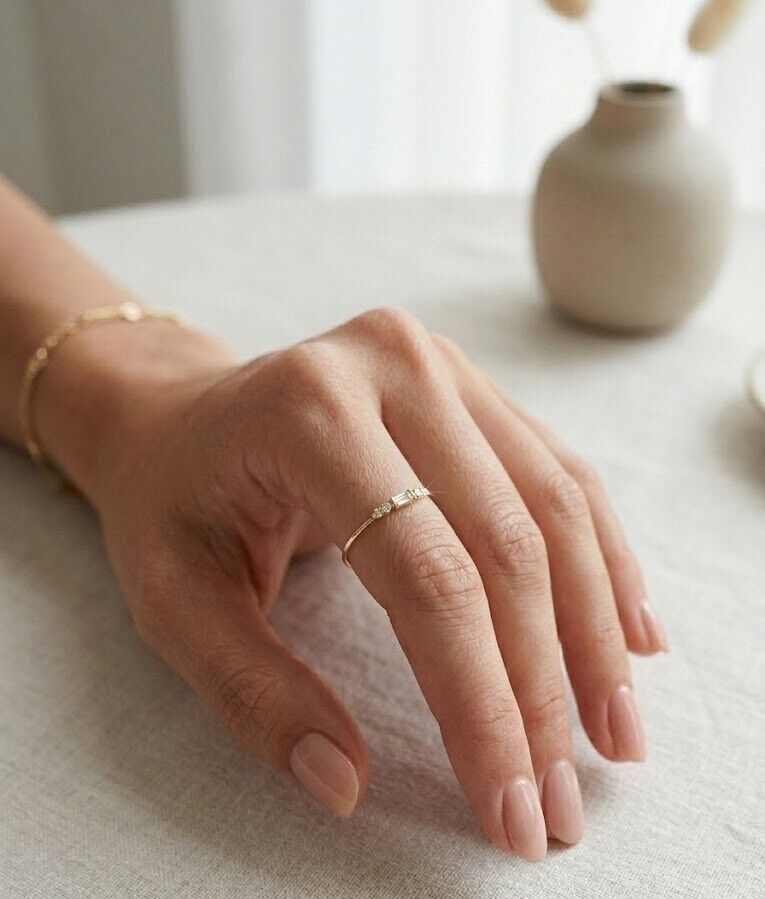 Mini Baget 14 Ayar Altın Yüzük