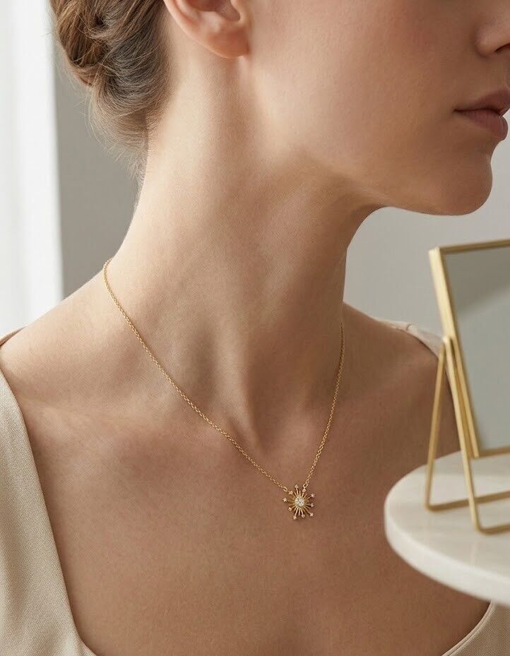 Kar Tanesi 14 Ayar Altın Kolye