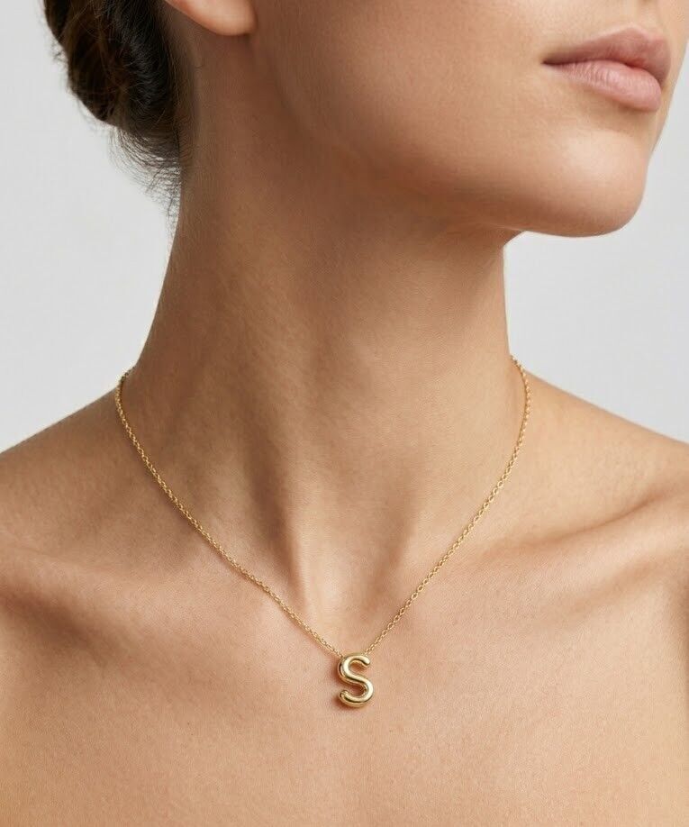 S Harfi 14 Ayar Altın Kolye