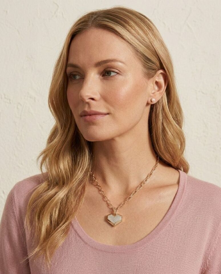 Kalp Baget Pırlanta Kolye