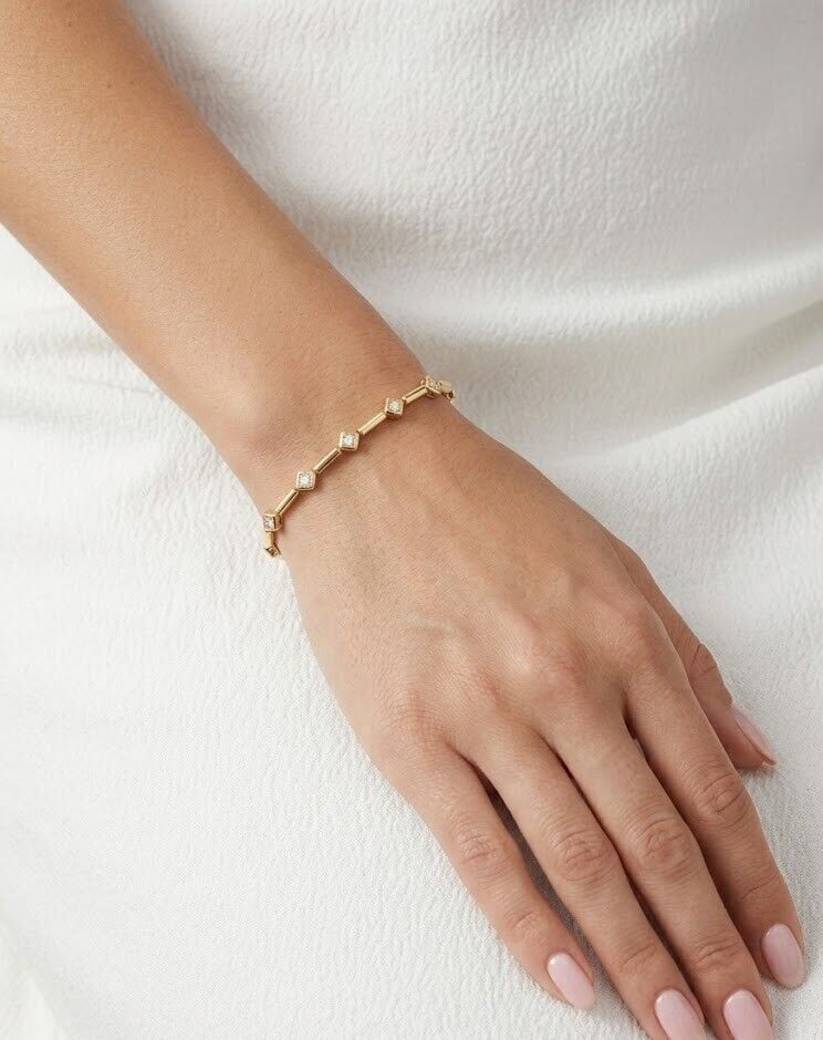 Zirkon Taşlı 14 Ayar Altın Bileklik