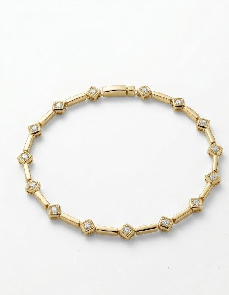 Zirkon Taşlı 14 Ayar Altın Bileklik