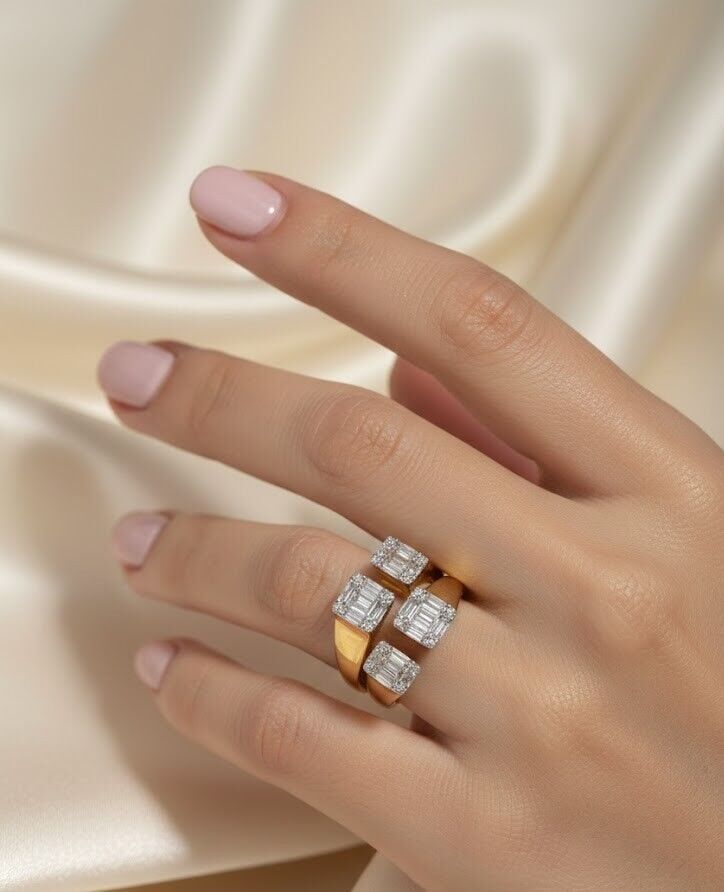 Baget Taşlı Sarmal Pırlanta Yüzük