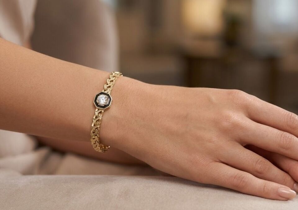 Zirkon Taşlı 14 Ayar Altın Bileklik