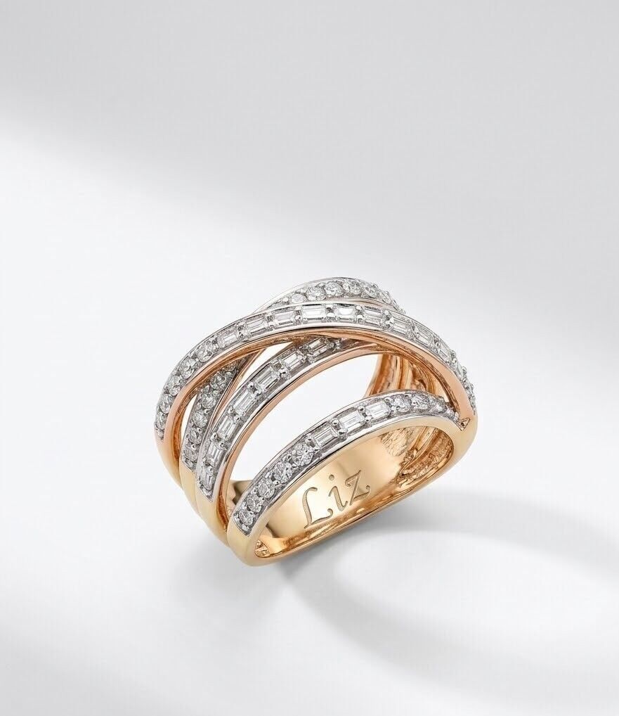 Atlamalı Rose Pırlanta Yüzük