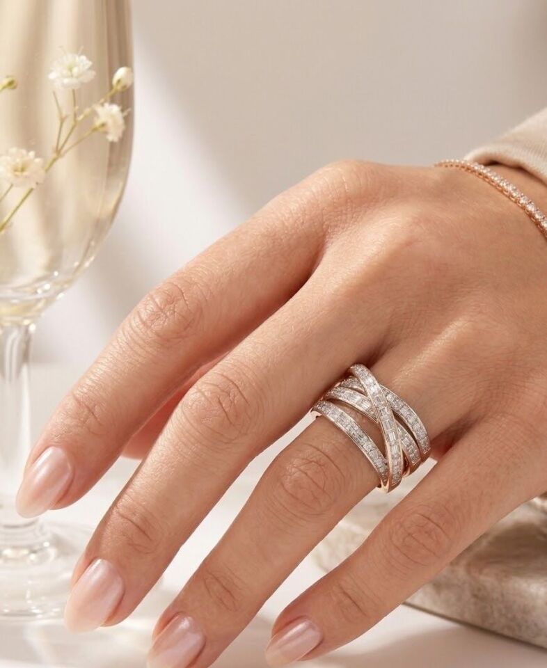 Atlamalı Rose Pırlanta Yüzük