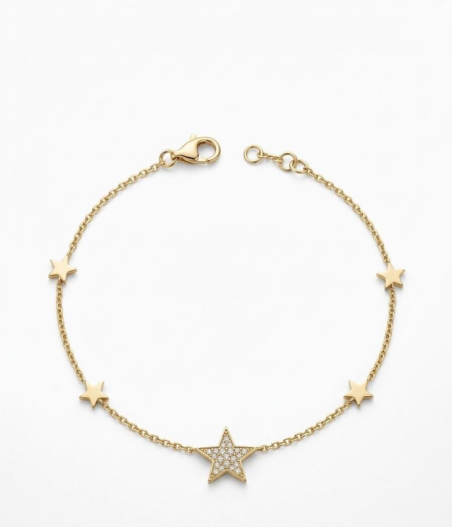 Yıldız 14 Ayar Altın Bileklik