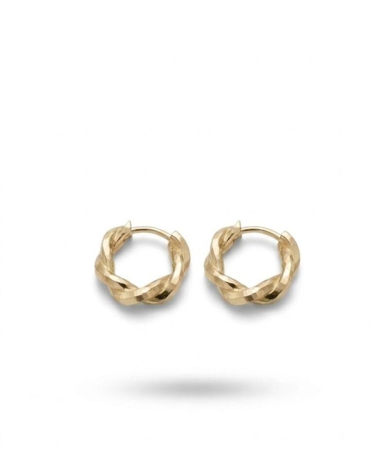 Sarmal Halka 14 Ayar Altın Küpe