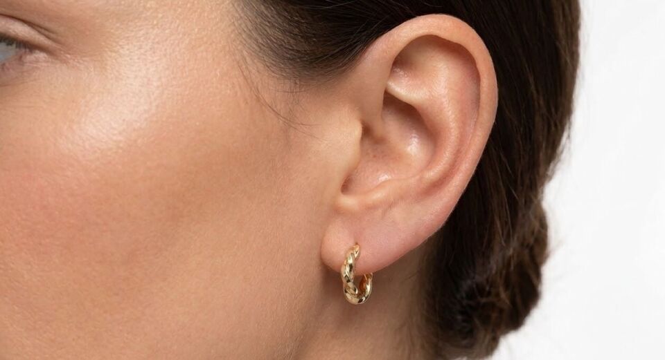 Sarmal Halka 14 Ayar Altın Küpe