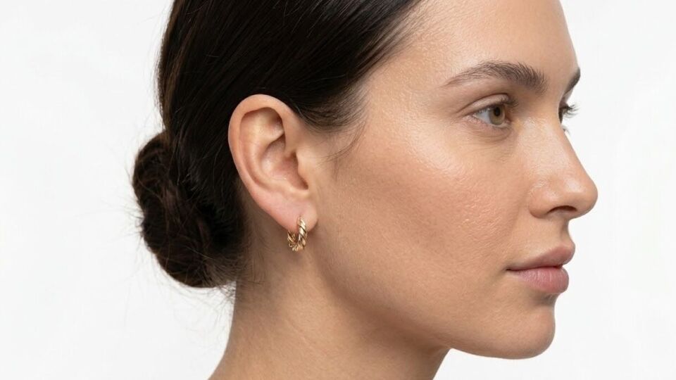 Sarmal Halka 14 Ayar Altın Küpe