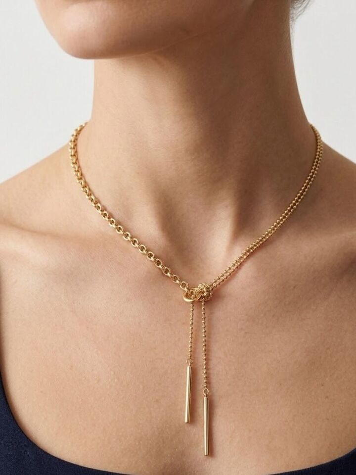 İkili Top Doc 14 Ayar Altın Kolye