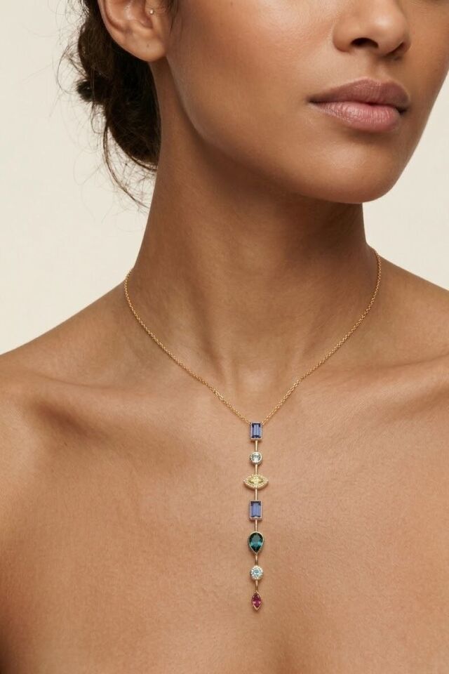 Gökkuşağı Işıltısı 14 Ayar Altın Kolye