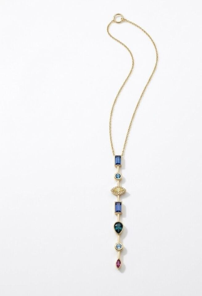 Gökkuşağı Işıltısı 14 Ayar Altın Kolye