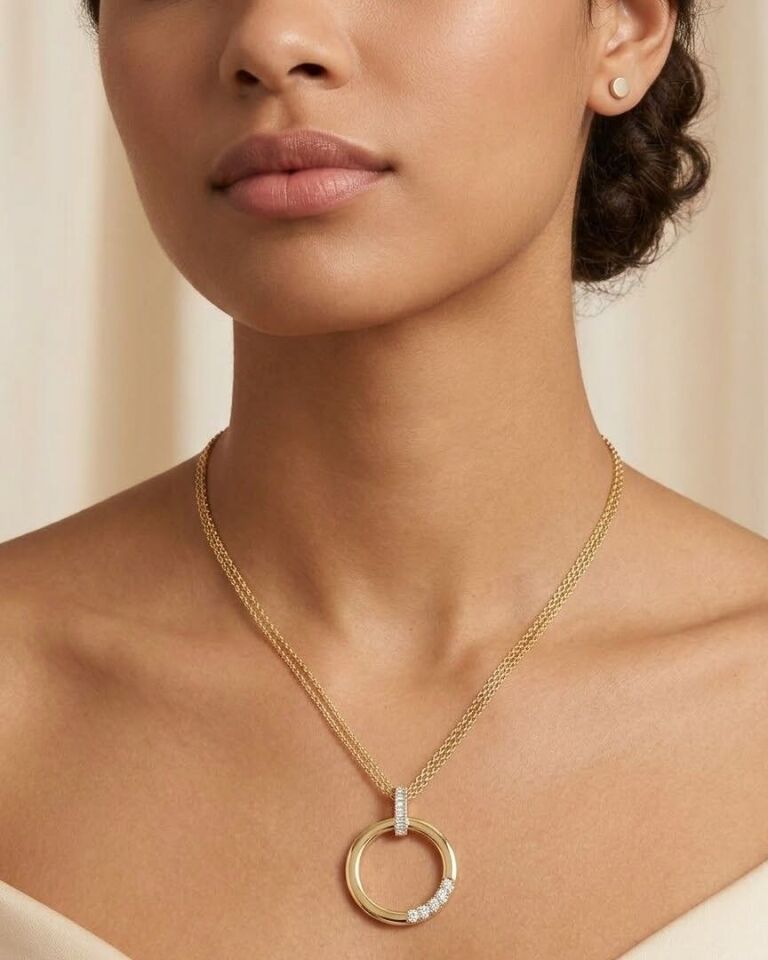 Sonsuz Döngü 14 Ayar Altın Kolye