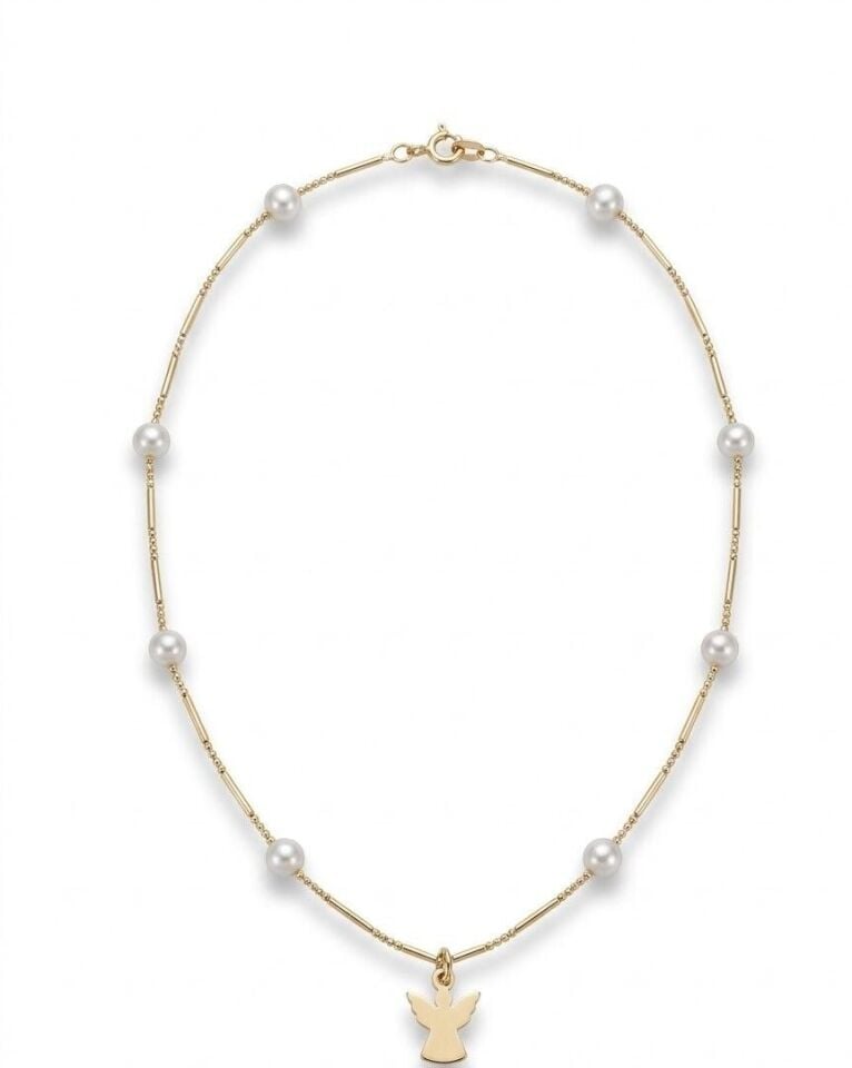 İnci Melek 14 Ayar Altın Kolye