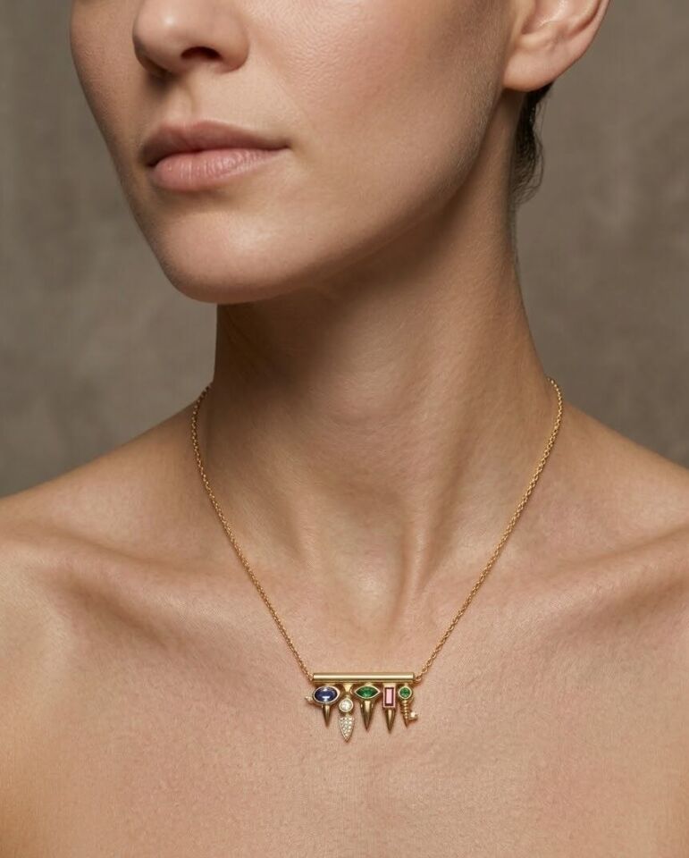 Gökkuşağı  14 Ayar Altın Kolye