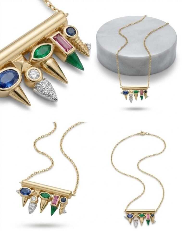 Gökkuşağı  14 Ayar Altın Kolye