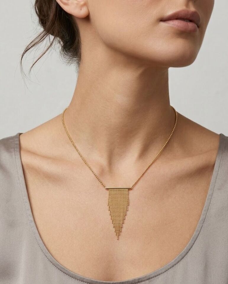 Püskül Dorika 14 Ayar Altın Kolye