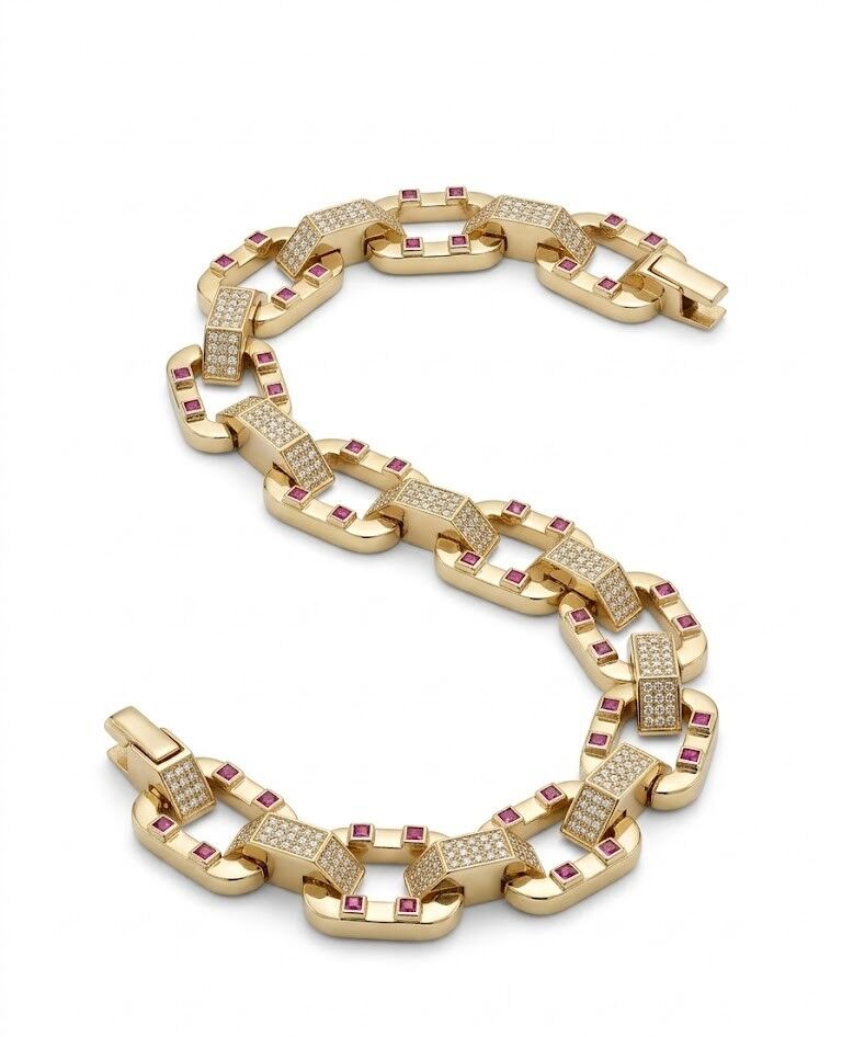 Pave 14 Ayar Altın Bileklik