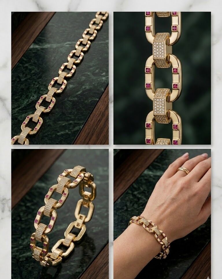 Pave 14 Ayar Altın Bileklik