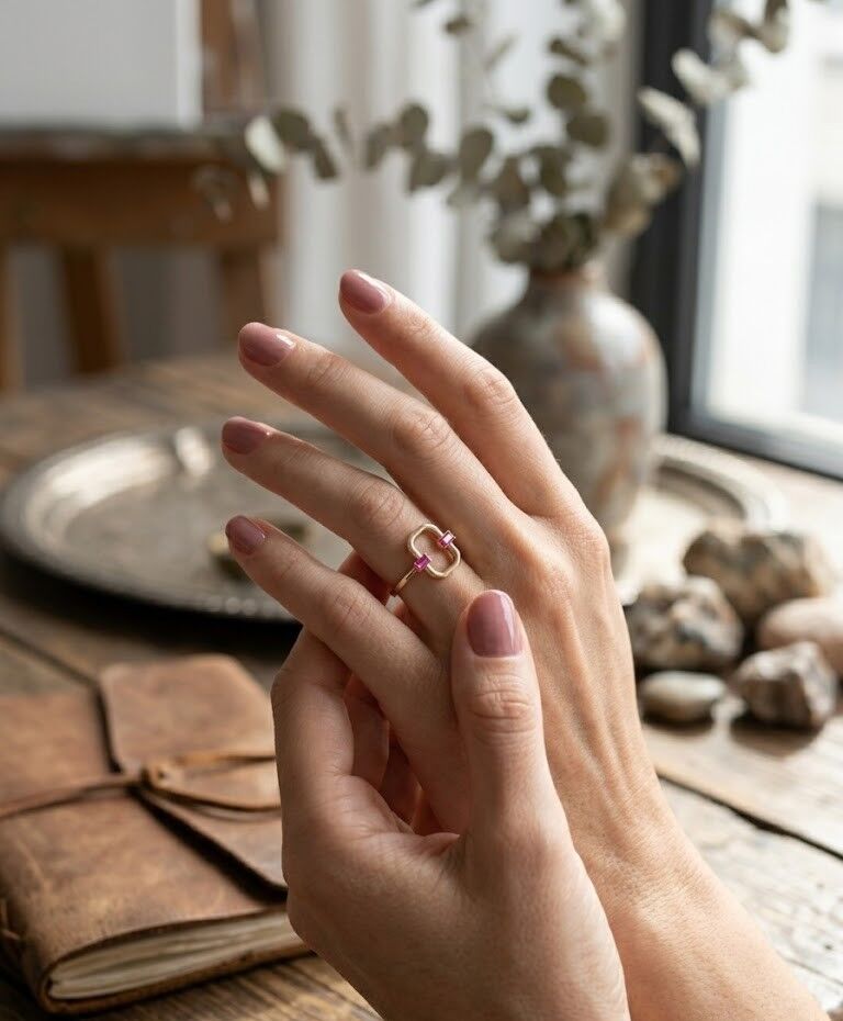 Geometrik 14 Ayar Altın Yüzük