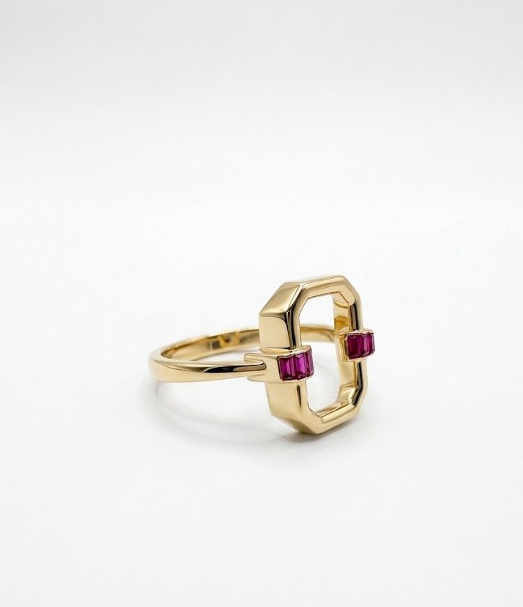 Geometrik 14 Ayar Altın Yüzük